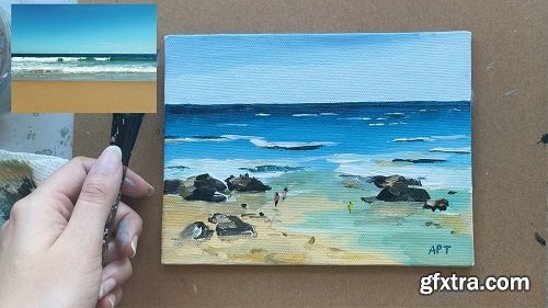 Loose Acrylic Seascape : Paint From Reference While Adding Your Own Touch