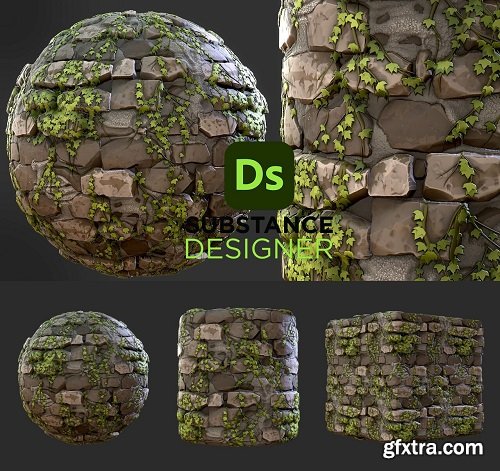 Artstation - Stylized Bricks Overgrown - Substance 3D Designer