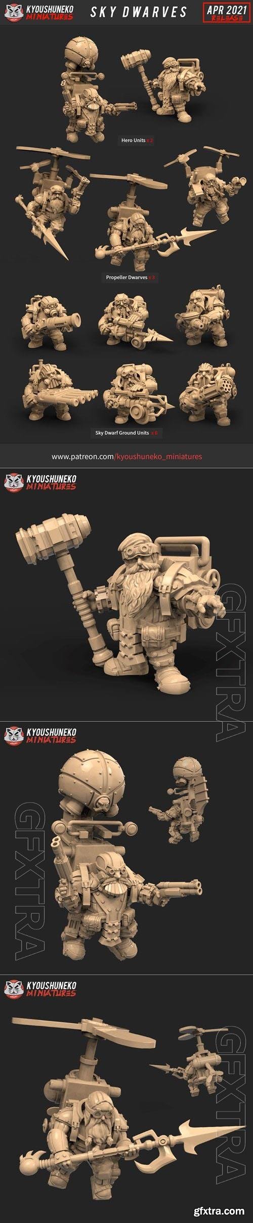 Kyoushuneko Miniatures - Sky Dwarves 3D Print