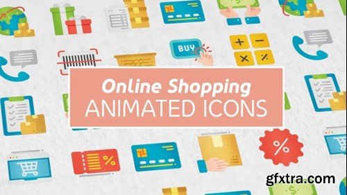 Videohive Online Shopping Modern Flat Animated Icons 39123844