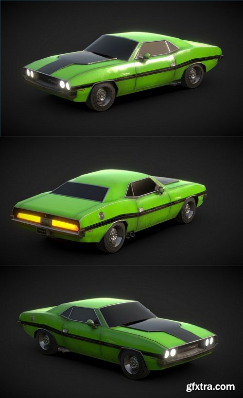 Vintage Dodge Challenger 3D Model