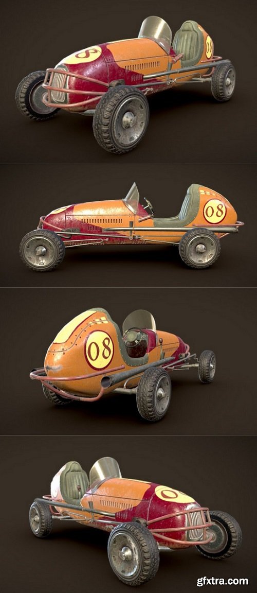 Old racing car 3D Model