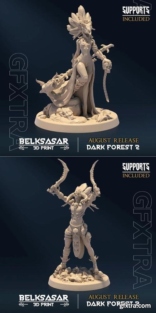 Deepkeeper Shaman A and Bonecrusher Berserker B 3D Print