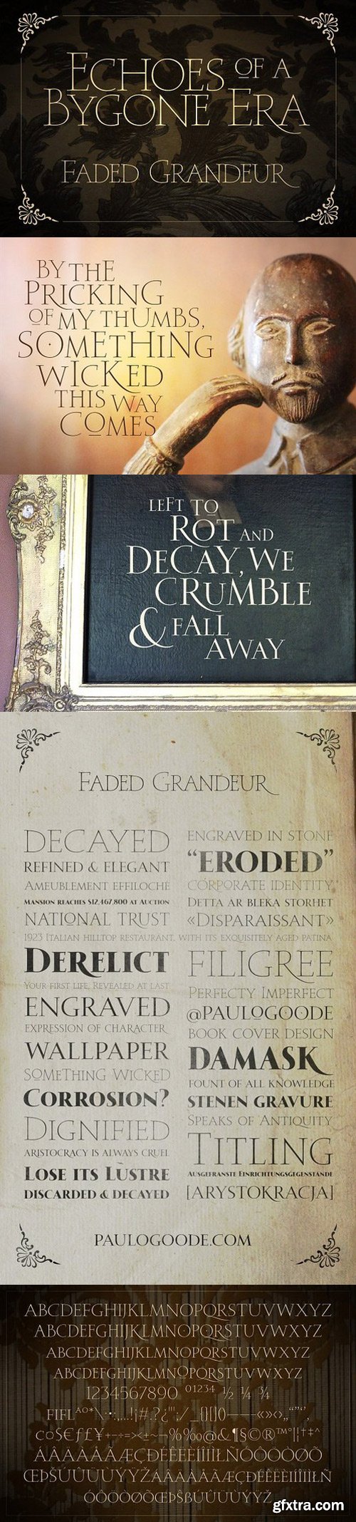 Faded Grandeur - 4 All Caps Fonts 1448765