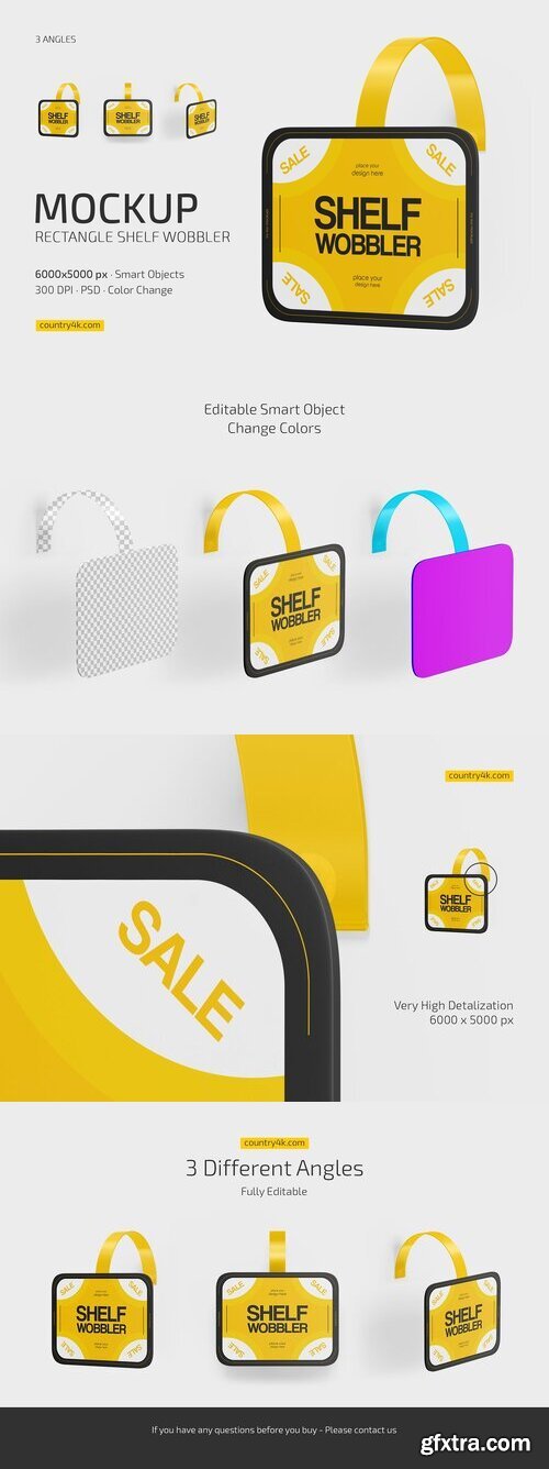 CreativeMarket - Rectangle Shelf Wobbler Mockup Set 7547124