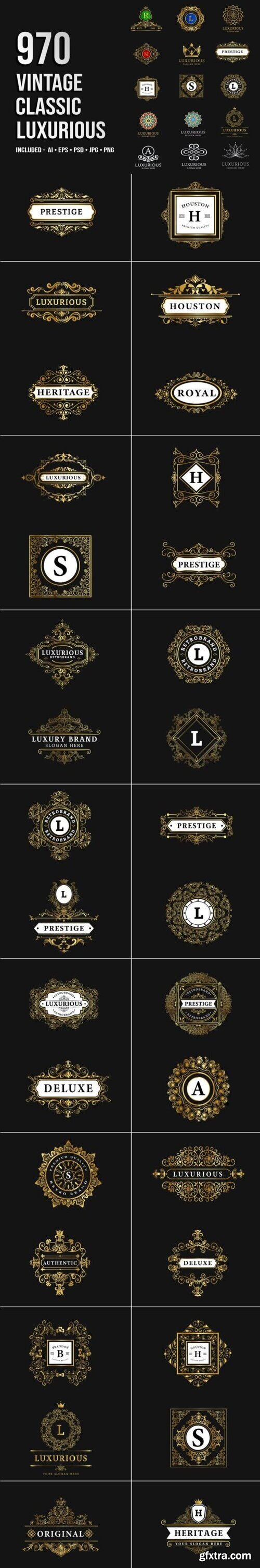 CreativeMarket - 970 Vintage &amp; Luxurious Illustration 6426307