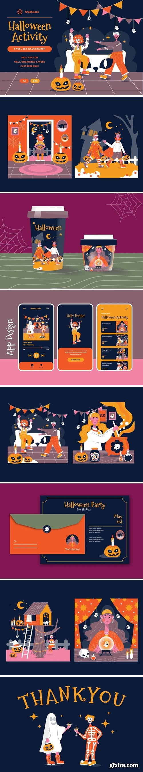 Halloween Activity Illustration Set MWZYW8Z