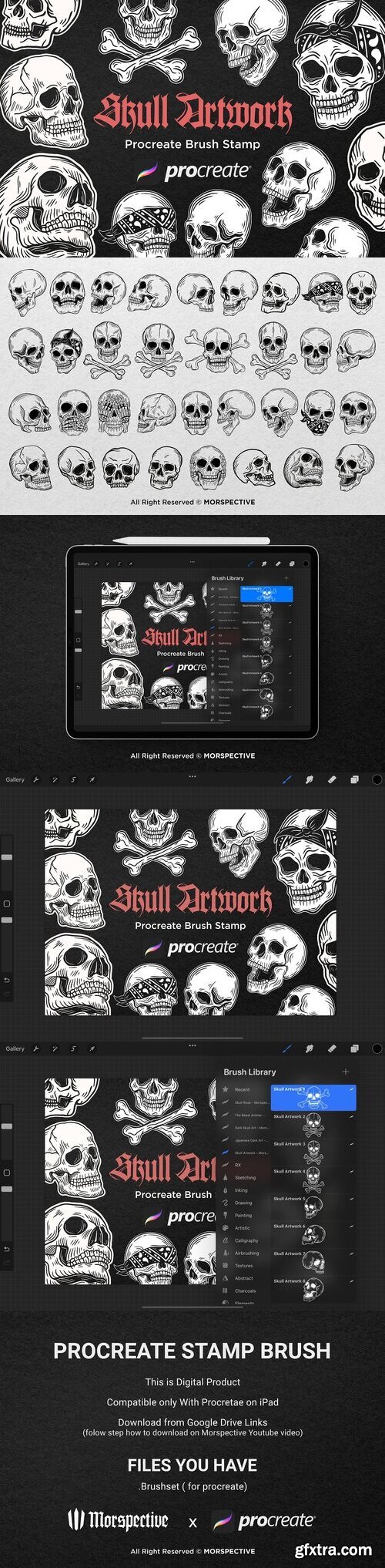 CreativeMarket - 34 Skull Dark Procreate Brushes 7556730