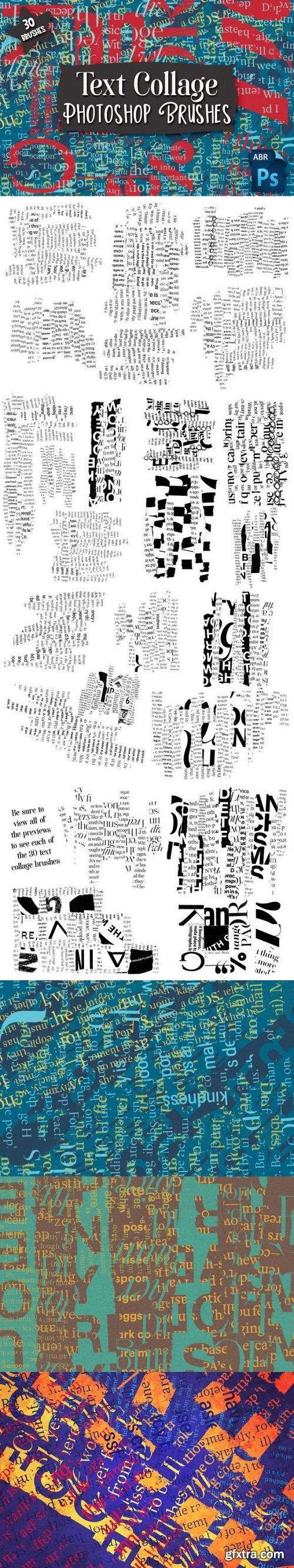 Text Collage Photoshop Brushes