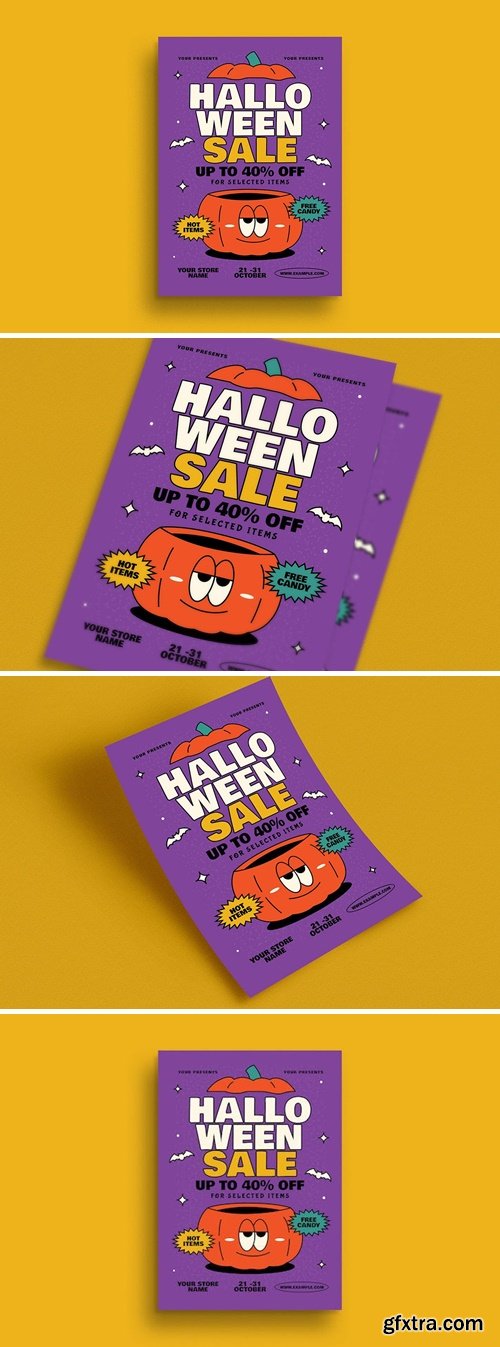 Trendy Cartoon Halloween Sale Flyer Z5B53XX