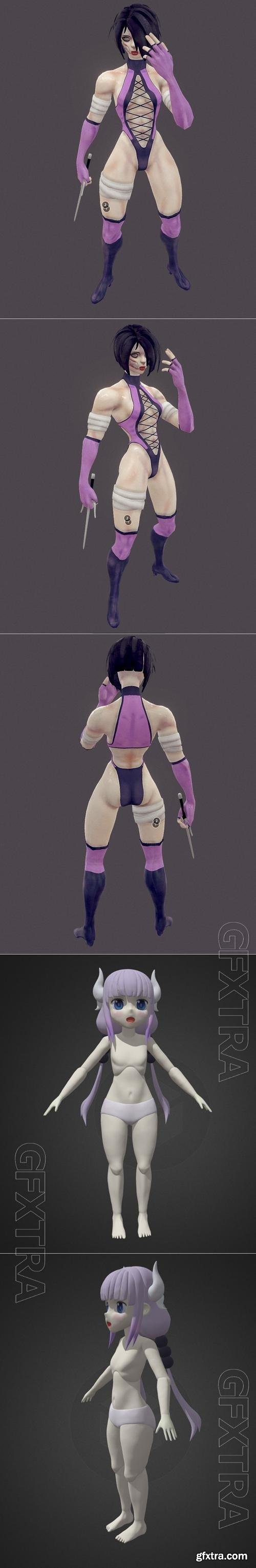 Mileena and Kanna - WIP 3D Print