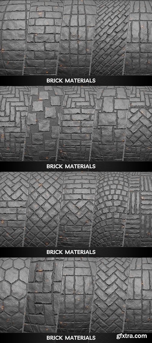 ArtStation - 20 Tileable Brick Wall Alphas