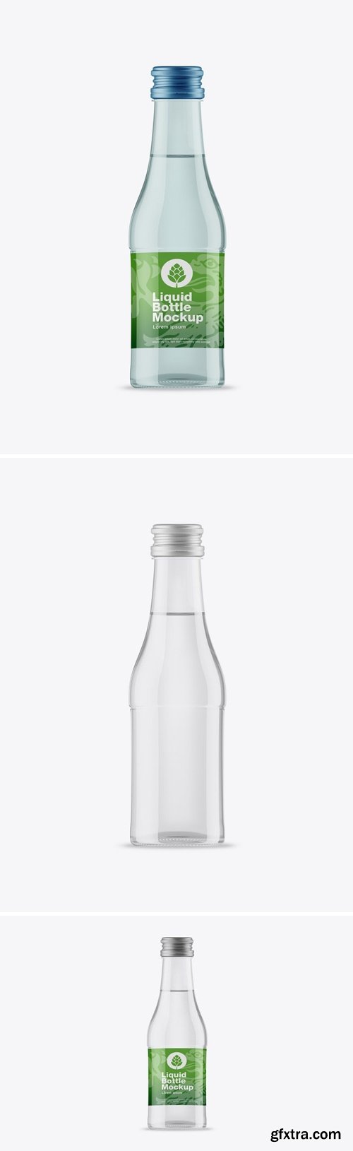 Clear Glass Liquid Bottle Mockup DPBJH53