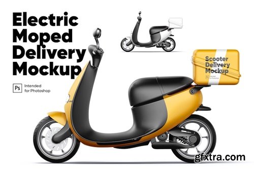 Electric Moped Delivery Mockup N7P7T87