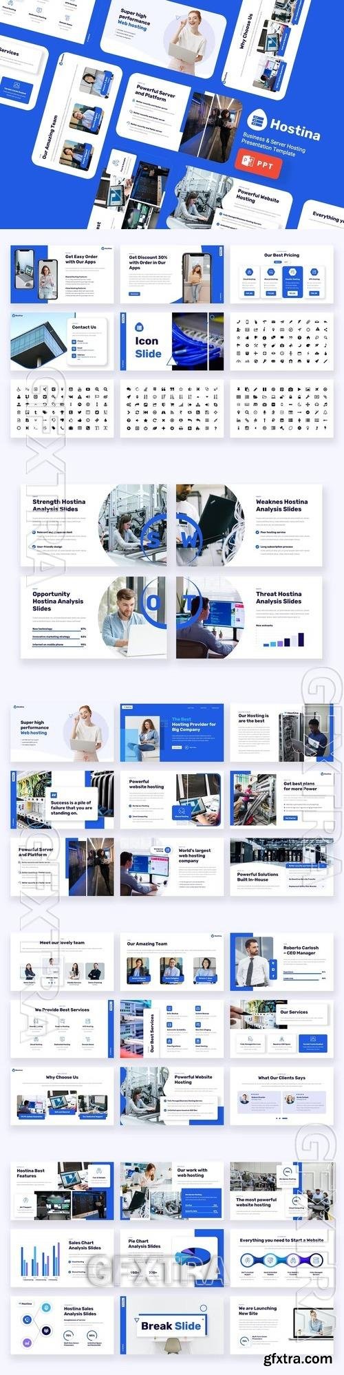 HOSTINA - Server Hosting Powerpoint Template 4GSY332