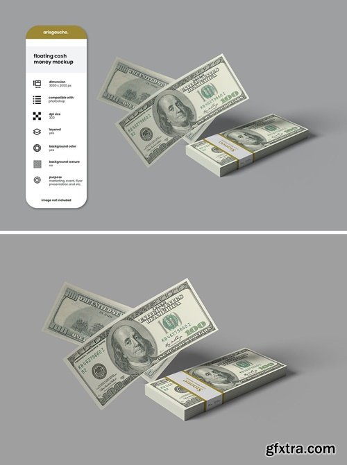 Floating Cash Money Mockup JSPKLAP