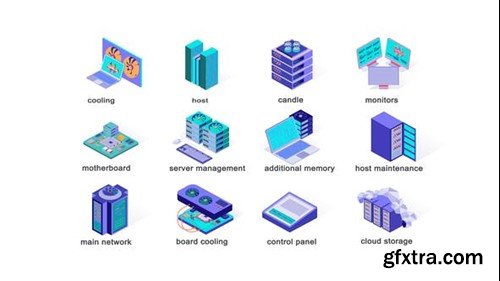 Videohive Server system - Isometric Icons 39427533