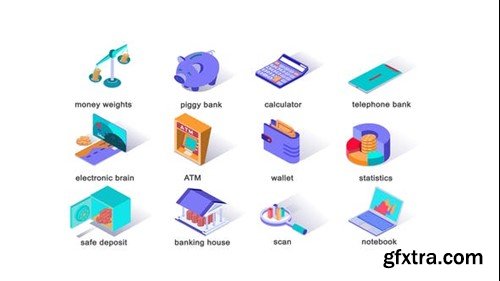 Videohive Banking - Isometric Icons 39417295