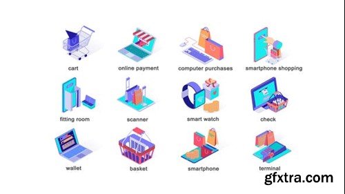 Videohive Online shopping - Isometric Icons 39427303