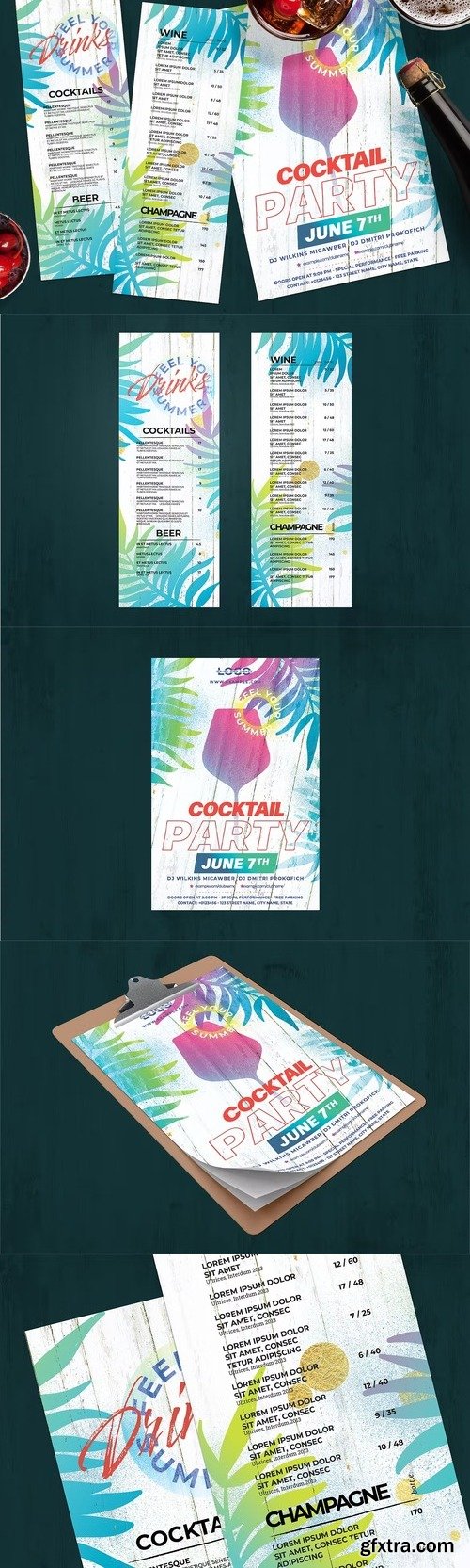 Tropical Summer Menu Flyer Template