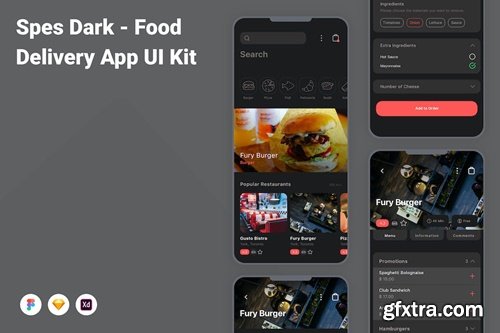 Spes Dark - Food Delivery App UI Kit E92RU8W