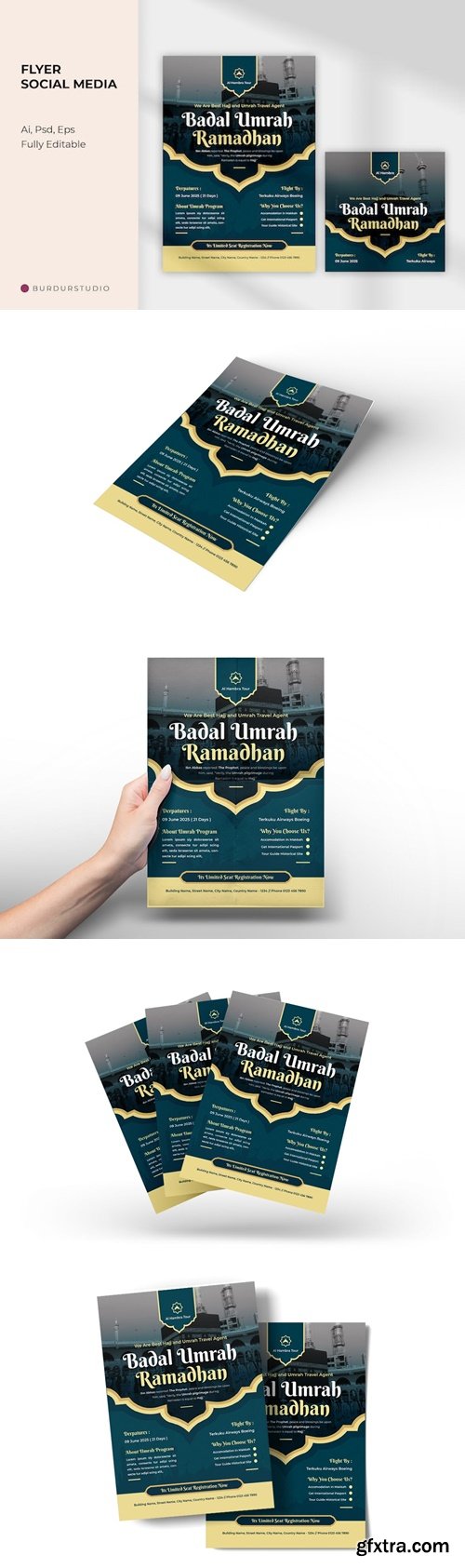 Badal Umrah Flyer and Instagram Post F2A8CJY