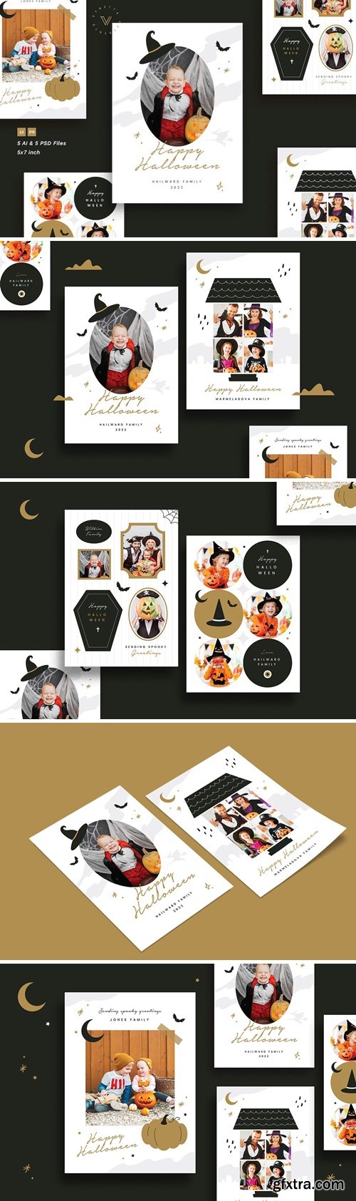 Simple Elegant Halloween Photo Card D3G2YAH