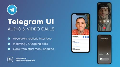 Videohive - Telegram UI - Audio & Video Calls | Premiere Pro - 38551181 - 38551181