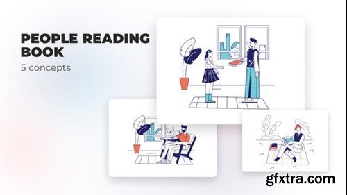 Videohive People reading book - Flat concepts 39472997