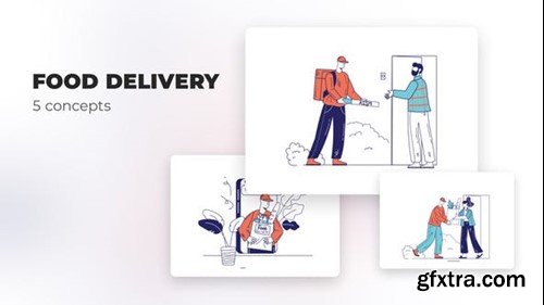 Videohive Food delivery - Flat concepts 39472646