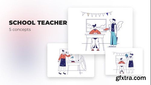 Videohive School teacher - Flat concepts 39473042