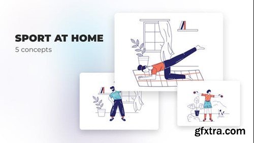 Videohive Sport at home - Flat concepts 39473185