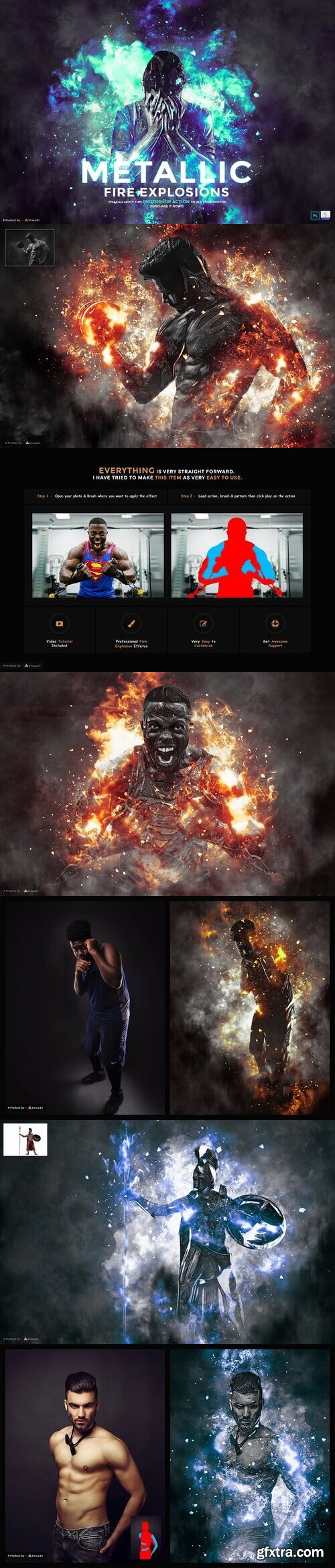 CreativeMarket - Metallic - Fire Explosion PS Action 7092815