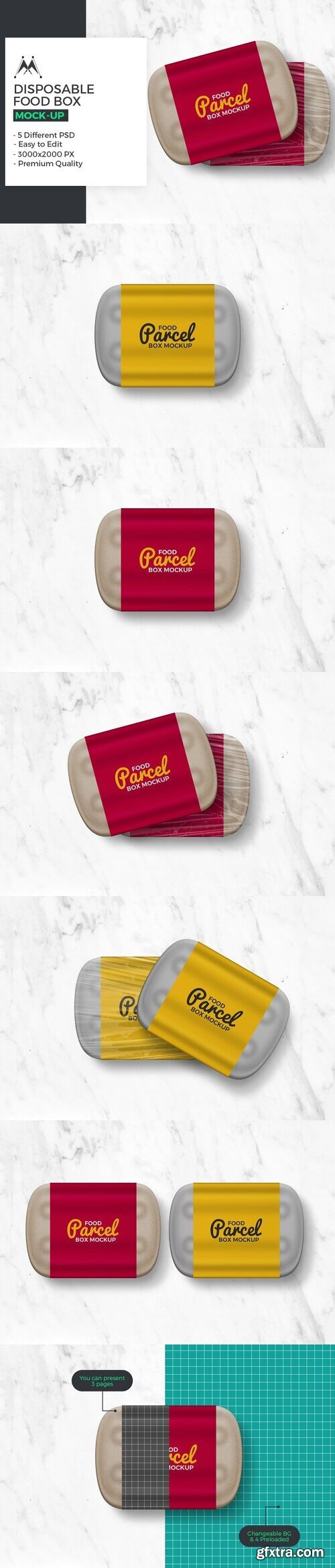 CreativeMarket - Disposable Food Takeaway Box Mockup