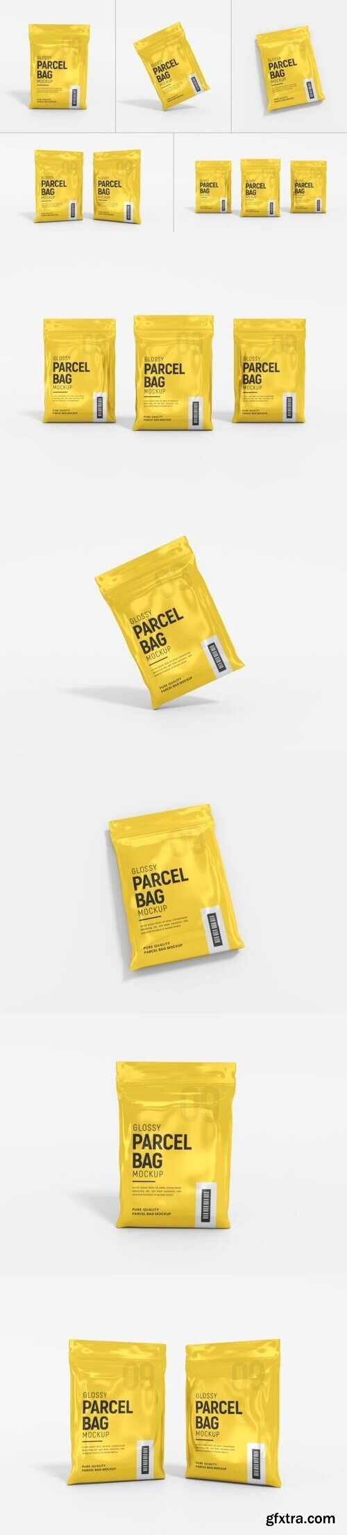 Glossy Foil Parcel Delivery Bag Mockup