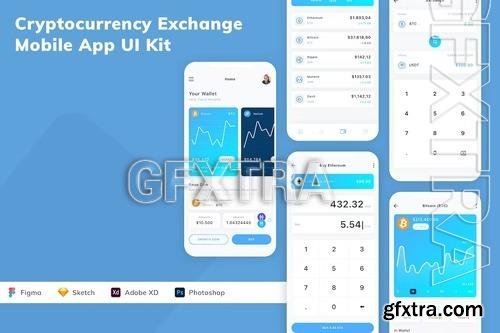 Cryptocurrency Exchange Mobile App UI Kit YA7WQGT