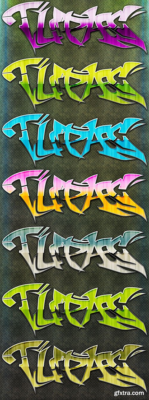 12 Glossy Fun Text Styles - Graffiti Edition