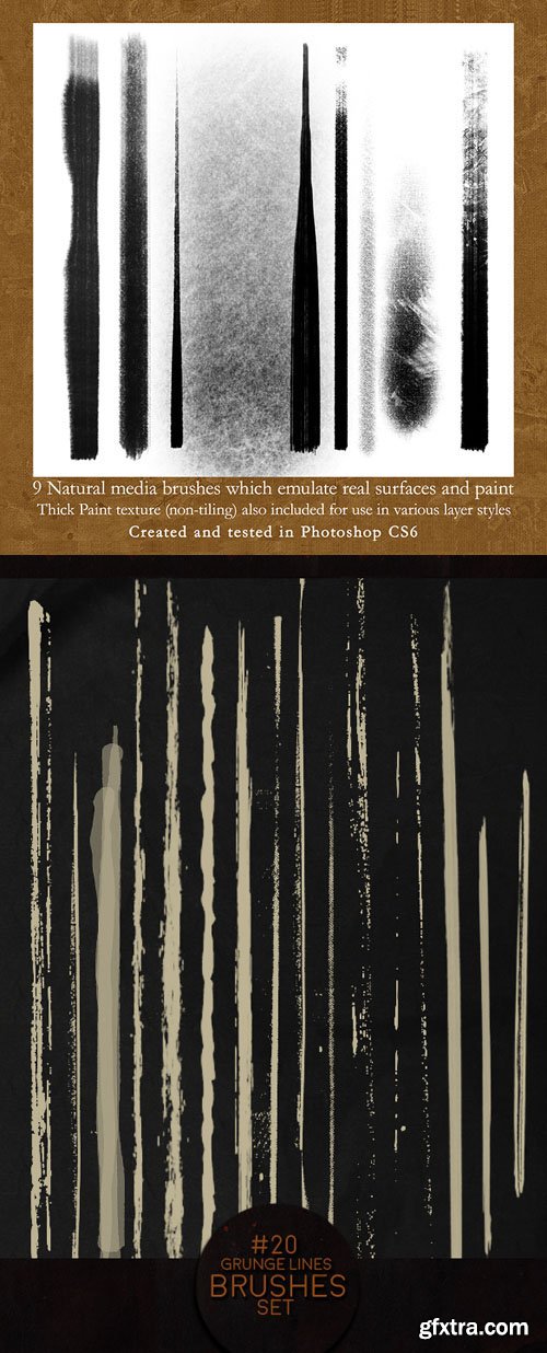 30 Grunge Lines Brushes for Photoshop