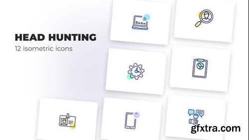 Videohive Head Hunting - Оutline Icons 39489952