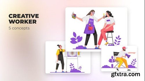 Videohive Creative worker - Flat concepts 39487077