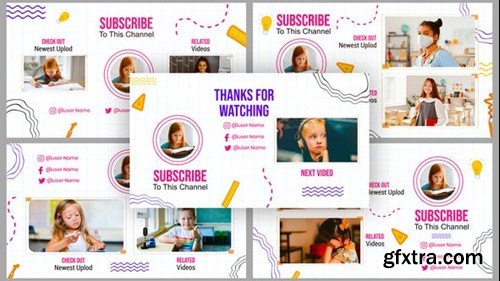 Videohive Kids School Activities End Screen Templates 39505675