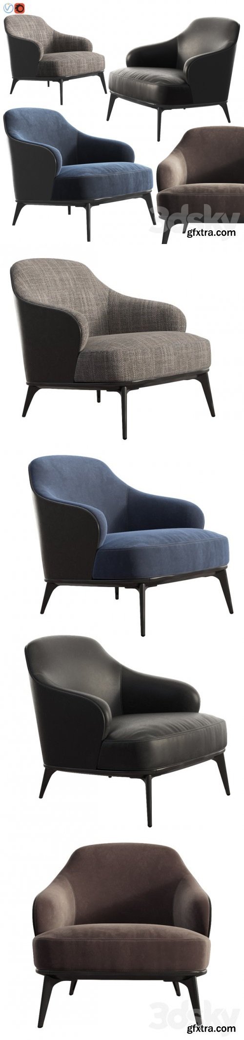 Leslie armchair minotti