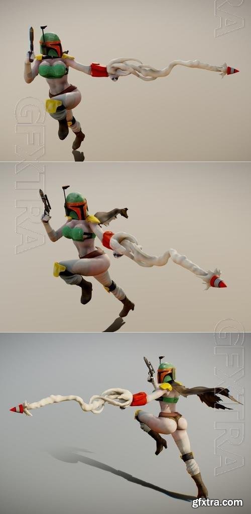 Boba Fett Girl Fanart 3D Print