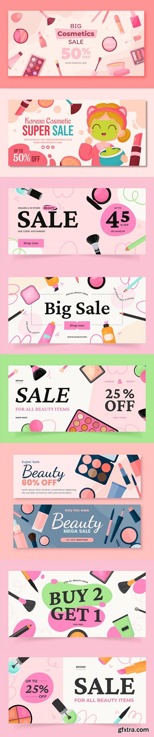 Hand drawn beauty sale banner design