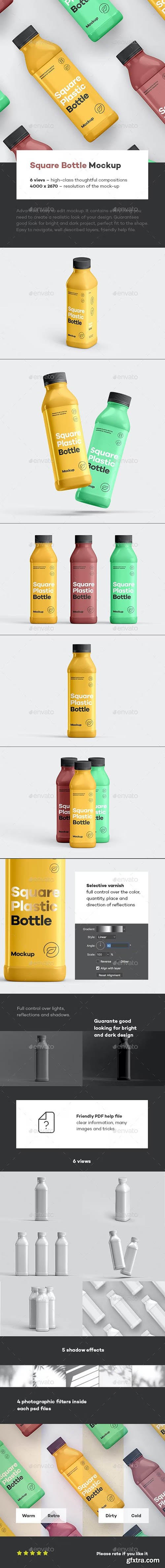 GraphicRiver - Square Plastic Bottle Mock-up 39407359