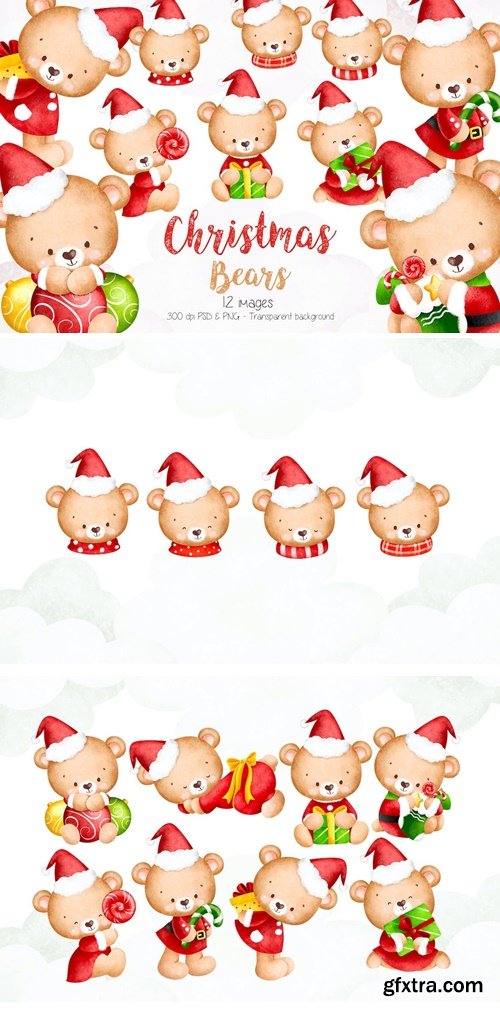 Christmas Bear Clipart U65CVD9