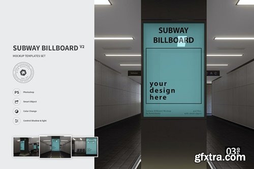 Subway Billboard Vol.02 - Mockup Template VR 3K2BHJU