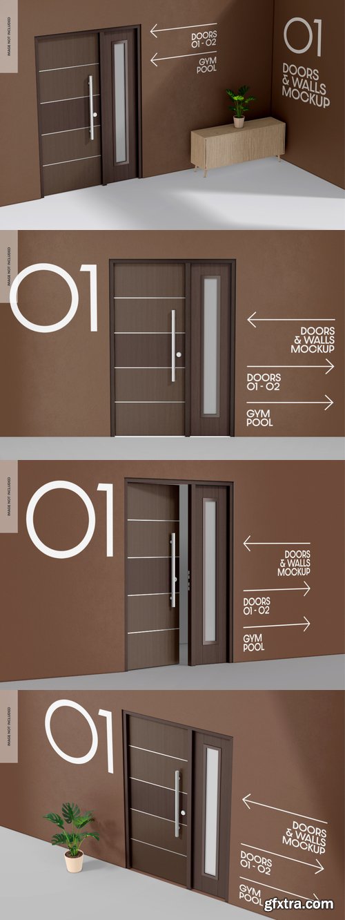 Wood door mockup