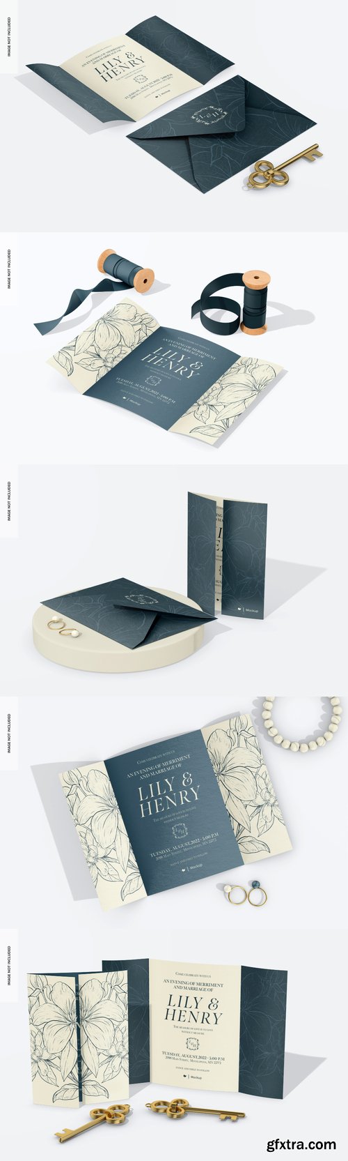 Wedding invitation card mockup