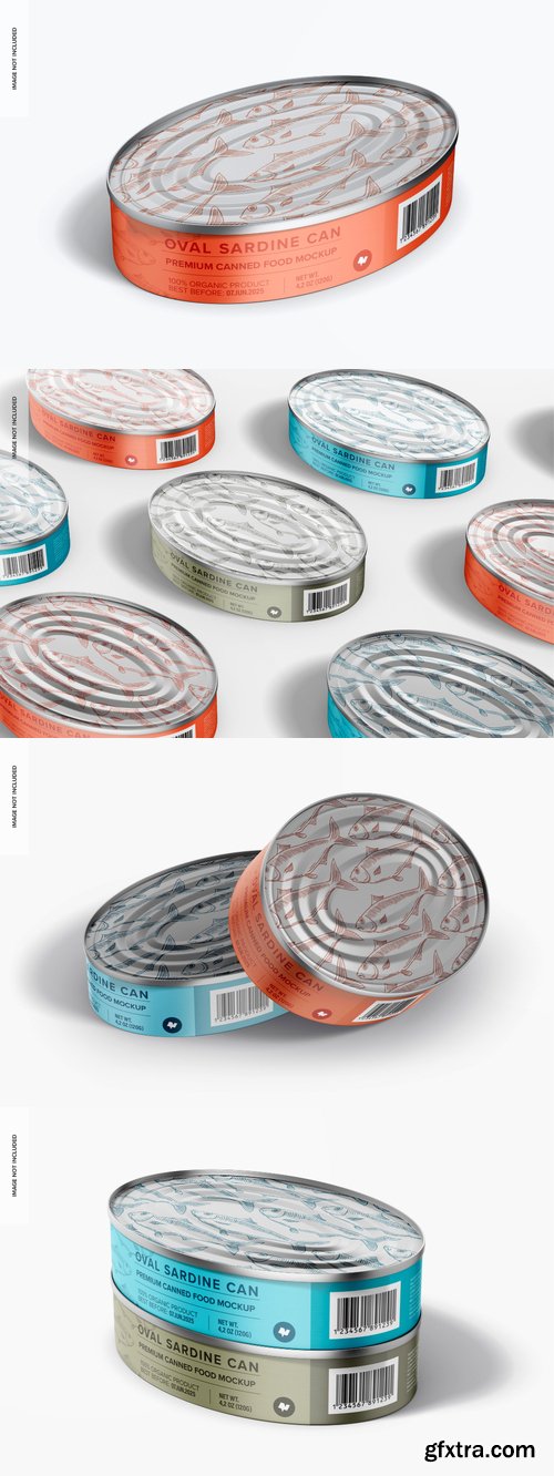 120 g oval sardine can mockup